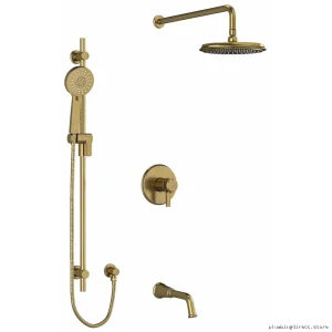 Brushed Gold Thermostatic Shower Faucet with PEX Connections - RIOBEL Kit