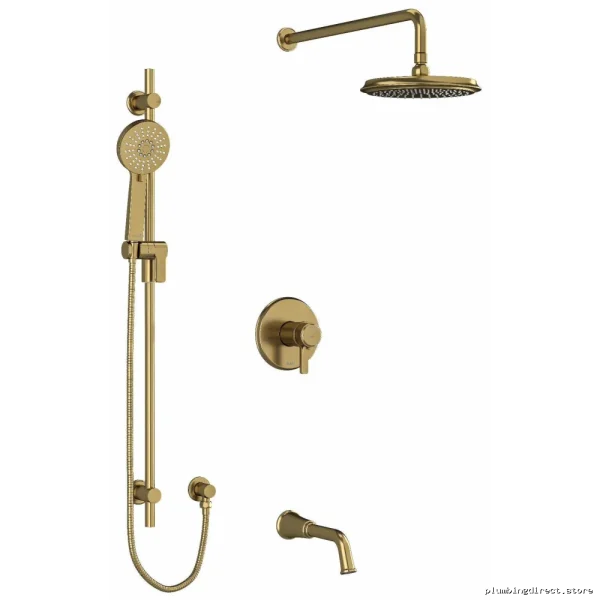 Brushed Gold Thermostatic Shower Faucet with PEX Connections - RIOBEL Kit
