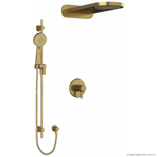 Thermostatic Shower Faucet w/PEX & Brushed Gold Finish by Moment RioBel