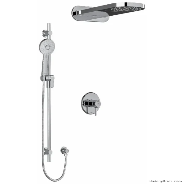 Thermostatic Shower Faucet with PEX Expansion - Modern Chrome Moment KIT2745MMRDJC-EX by RIOBEL