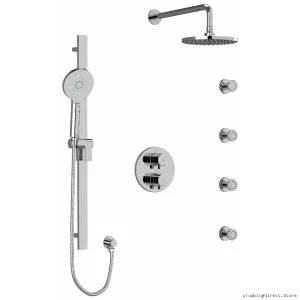 Thermostatic Shower System with Ceiling Arm & Chrome Finish - RIOBEL KIT