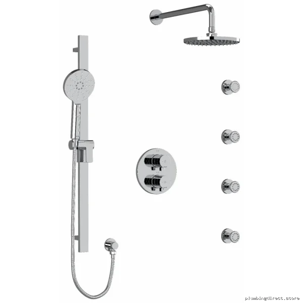 Thermostatic Shower System with Ceiling Arm & Chrome Finish - RIOBEL KIT