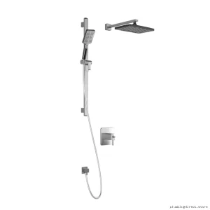 Thermostatic Coaxial Shower System with Wall Arm - Black Chrome Anti-Scald