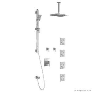 Grafik T375 Thermostatic Shower System with Ceiling-Mounted Vertical Arm - Chrome Finish BF1356-201 Kalia