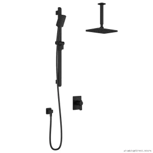 Moroka Matte Black Thermostatic Shower System with Ceiling Mount