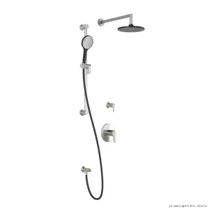Kontour T2 Thermostatic Shower System - Valve-Free Wall Arm, Black/Chrome BF1346-150 Kalia