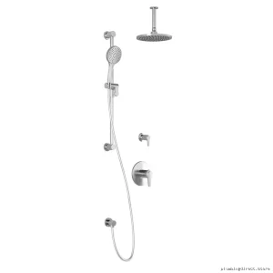 Thermostatic Shower System with Vertical Ceiling Mount - Chrome Finish