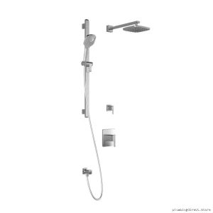 Thermostatic Shower System with Wall-Mounted Arm, Chrome - Grafik T2 BF1355-110 Kalia