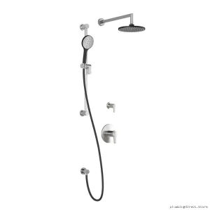 Kontour Thermostatic Shower System with Wall-Mount Arm - Black/Chrome