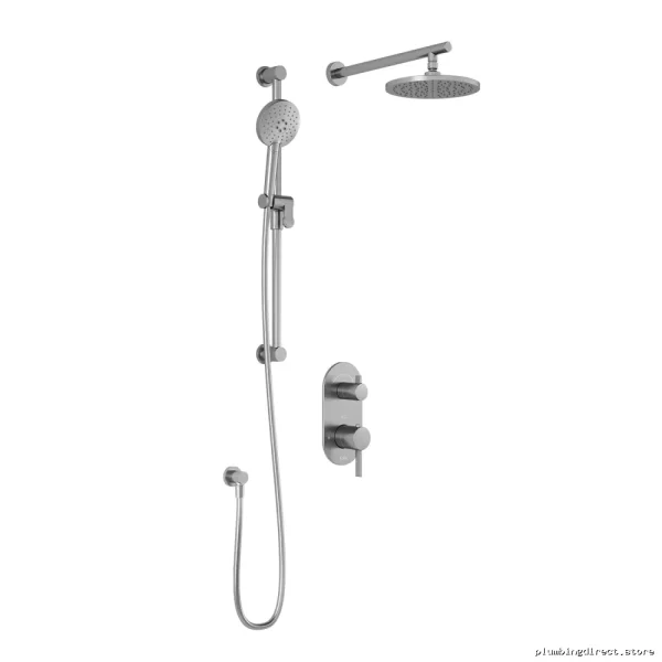 Thermostatic Shower System with Diverter & Wall Arm - Chrome RoundOne - Image 2