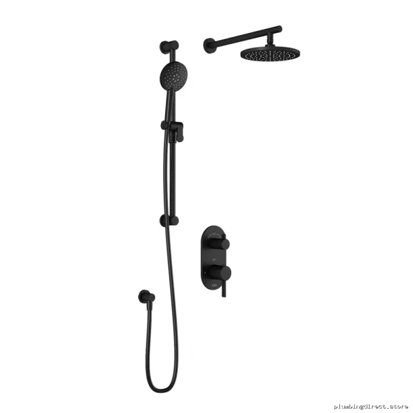Thermostatic Shower System with Integrated Diverter & Wall Arm - Matte Black - Image 2