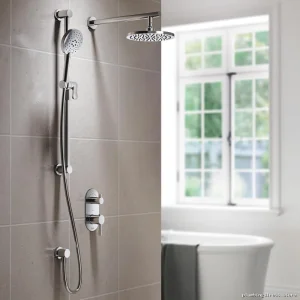 Thermostatic Shower System with Diverter & Wall Arm - Chrome RoundOne