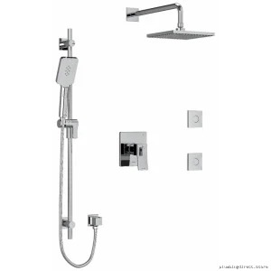 Zendo Thermostatic Shower Valve with PEX Compatibility - Modern Chrome Design (KIT3545ZOTQC-SPEX) by RIOBEL