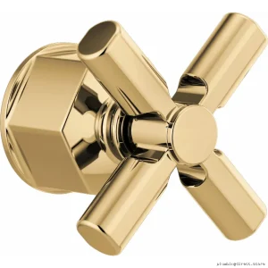 Thermostatic Shower Valve Trim - Polished Gold Cross Handle Kit HX6676-PG