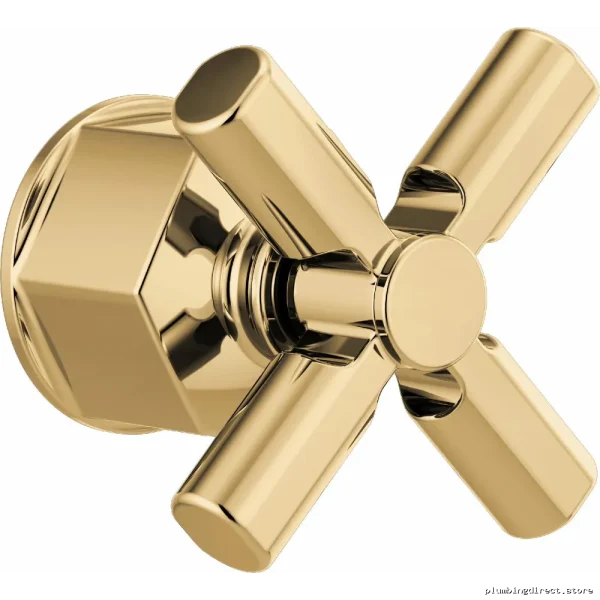 Thermostatic Shower Valve Trim - Polished Gold Cross Handle Kit HX6676-PG