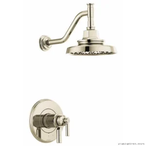 Luxe Gold Thermostatic Shower Valve Trim - Invari Brizo T60276-PN Modern Design