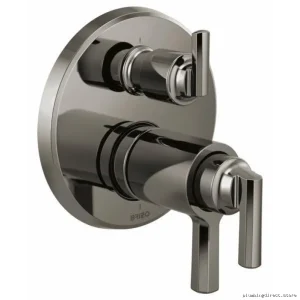 Levoir TempAssure Thermostatic Shower Valve Trim with 3-Way Diverter - Precision Control in Modern Brilliance Black Onyx T75598-BNX Brizo