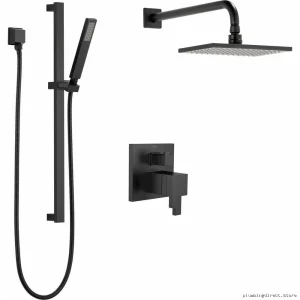 Thermostatic Square Shower Kit - Matte Black Brizo
