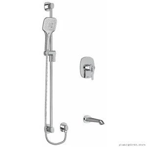 Thermostatic Tub & Shower Faucet with PEX Connection | Chrome KIT1244VYC-SPEX RIOBEL