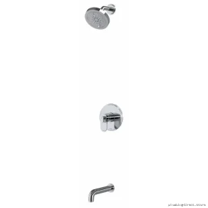 Thermostatic Tub & Shower Faucet with PEX Connection - Chrome Arca KIT4744AAC-SPEX RIOBEL