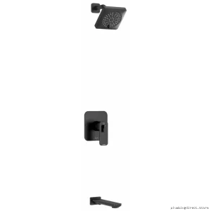 Thermostatic Tub & Shower Faucet by Equinox in Black - KIT4744EQBK RIOBEL
