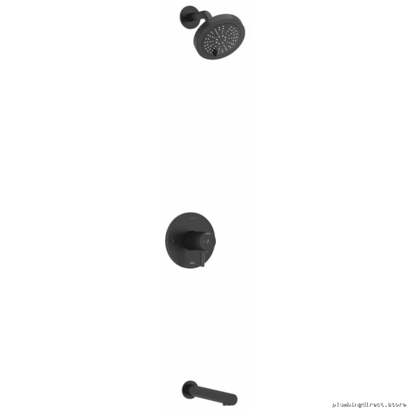 Thermostatic Tub & Shower Faucet with PEX Expansion - Easy Install Black Finish | RIOBEL