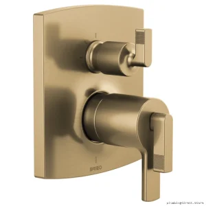 Thermostatic Valve Trim with 3-Function Diverter & Fewer Handles - Brilliance Gold Brizo