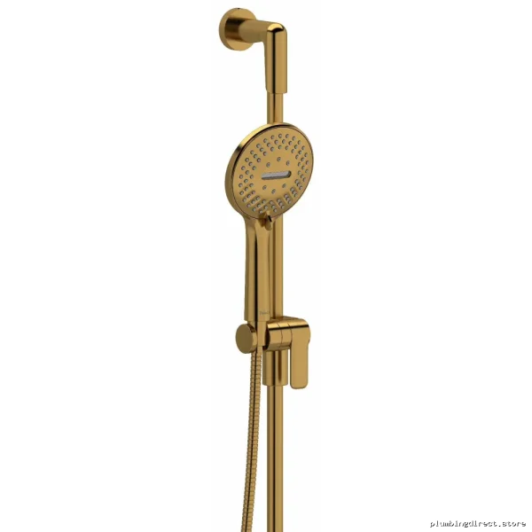 Three-in-One Showerhead w/ Adjustable Slidebar - Water-Efficient Design - Bld-Gld