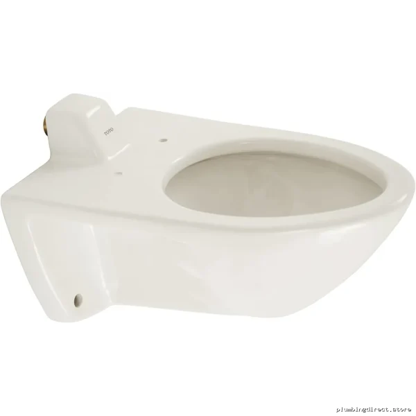 Toto Cotton White ADA Wall-Mount Elongated Toilet with Flushometer