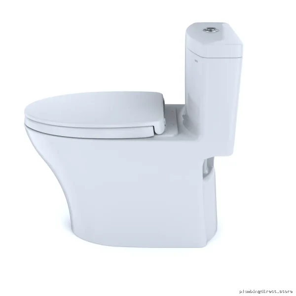 Toto Aquia IV 1-Piece Toilet - Dual Flush 1.28/0.8 GPF, Universal Height, Cotton White - Image 2