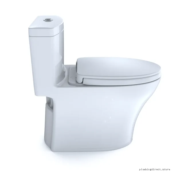 Toto Aquia IV 1-Piece Toilet - Dual Flush 1.28/0.8 GPF, Universal Height, Cotton White - Image 3