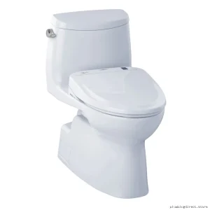 TOTO Carlyle II WASHLET+ Elongated Skirted Toilet 1.28 GPF Cotton White