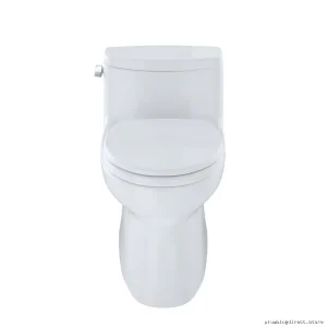 Toto Carolina II Elongated 2-Piece Toilet with CeFiONtect Universal Height Skirted Cotton White MS644