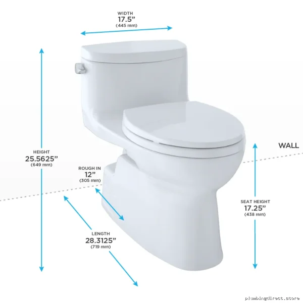 Toto Carolina II Elongated 2-Piece Toilet with CeFiONtect Universal Height Skirted Cotton White MS644 - Image 2