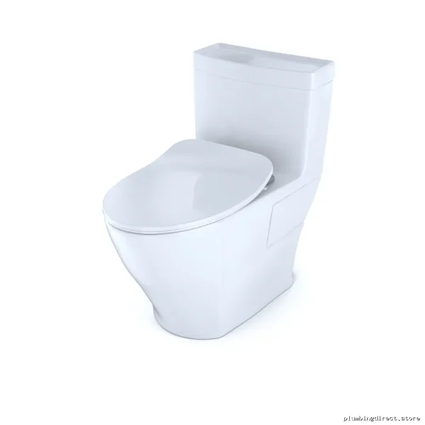 Toto Cotton White Comfort Height Elongated Toilet 1.28 GPF Low-Flow 1-Piece Design SoftClose Seat - Image 3