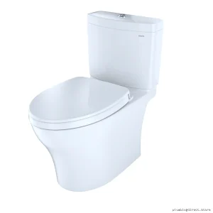 Toto Cotton White Dual Flush Elongated Toilet 1.28 0.8 GPF Universal Height