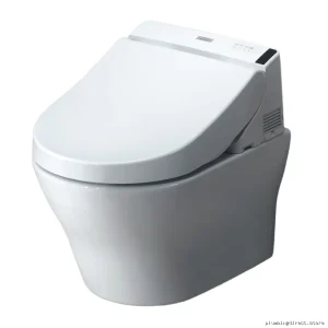 Toto Cotton White Wall Hung Dual Flush D-Shape Toilet with Washlet+ & CeFiONtect
