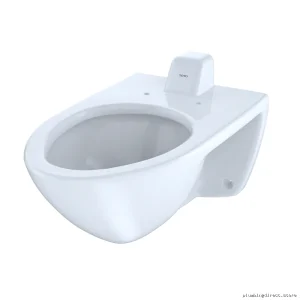 Toto CT708UV#01 Cotton White Wall-Mounted 1.0 GPF Flushometer Toilet Bowl