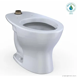 Toto Tornado Flush Commercial Toilet Bowl CT725CUF#01: Elongated Floor-Mount Universal Height, Cotton White