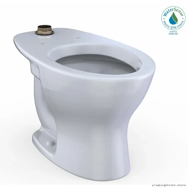 Toto Tornado Flush Commercial Toilet Bowl CT725CUF#01: Elongated Floor-Mount Universal Height, Cotton White