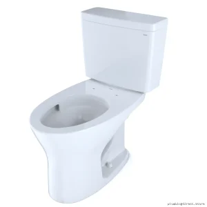 Toto Drake Elongated Dual Flush 1.28/0.8 GPF Universal Height Toilet featuring DYNAMAX Tornado Flush & CEFIONTECT Coating - Cotton White CST746CEMFG