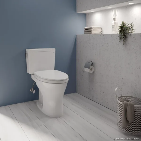 Toto Drake Cotton White Dual Flush Toilet 1.28/0.8 GPF with CEFIONTECT - Image 4