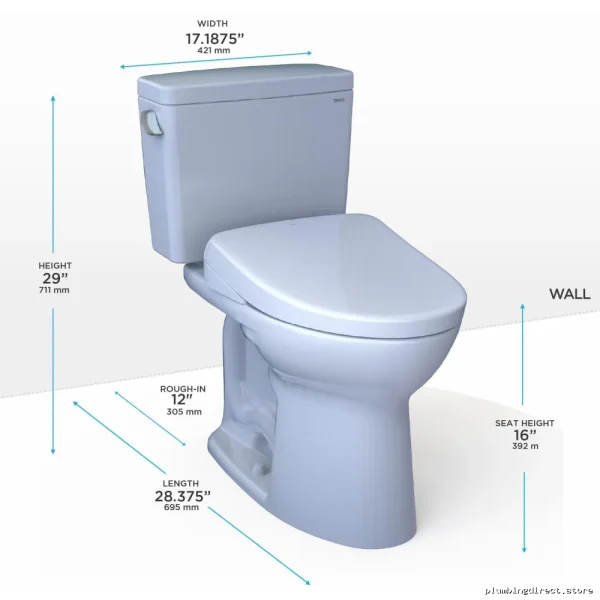 TOTO Drake Washlet+-Enhanced Comfort Height Elongated Two-Piece Toilet | Cotton White | Model MW... - Image 4