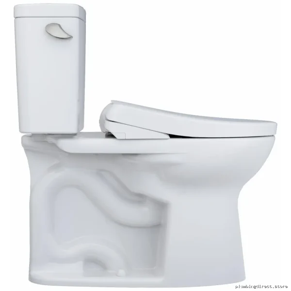 TOTO Drake Washlet+-Enhanced Comfort Height Elongated Two-Piece Toilet | Cotton White | Model MW...