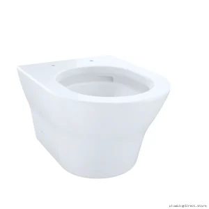 Dual Flush Wall Hung D-Shaped Toilet Bowl | Toto Cotton White CeFiONTec™ Anti-Scratch | High-Efficiency (GPF: ½ /⅓ gal) CT437FG