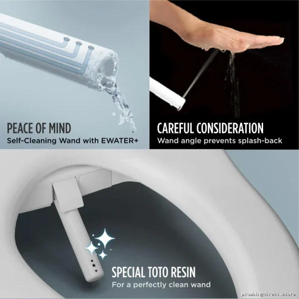 Toto Cotton White SW3084T40#01 Elongated Bidet Seat - WASHLET+ C5 for Ultimate Comfort - Image 5