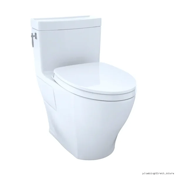 Toto Cotton White Tall Elongated 1-Piece High-Efficiency Toilet with SoftClose Seat - Image 3