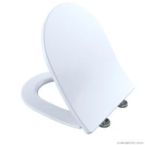 Toto Cotton White SoftClose D-Shape Slim Toilet Seat with Lid
