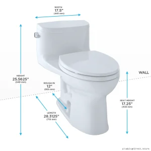 Toto Supreme II Elongated One-Piece Toilet - 1.28 GPF ADA-Compliant CeFiONtect - Colonial White MS634114CEFG#11