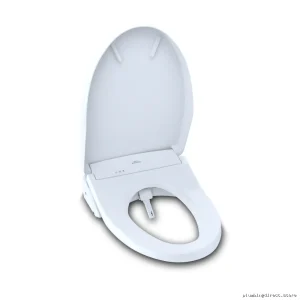 Toto SW3Ooe WASHLET+ Auto Flush Electronic Bidet Seat with EWATER+Bowl-Wand Cleaning-Contemporary Lid-Elongated Cotton White